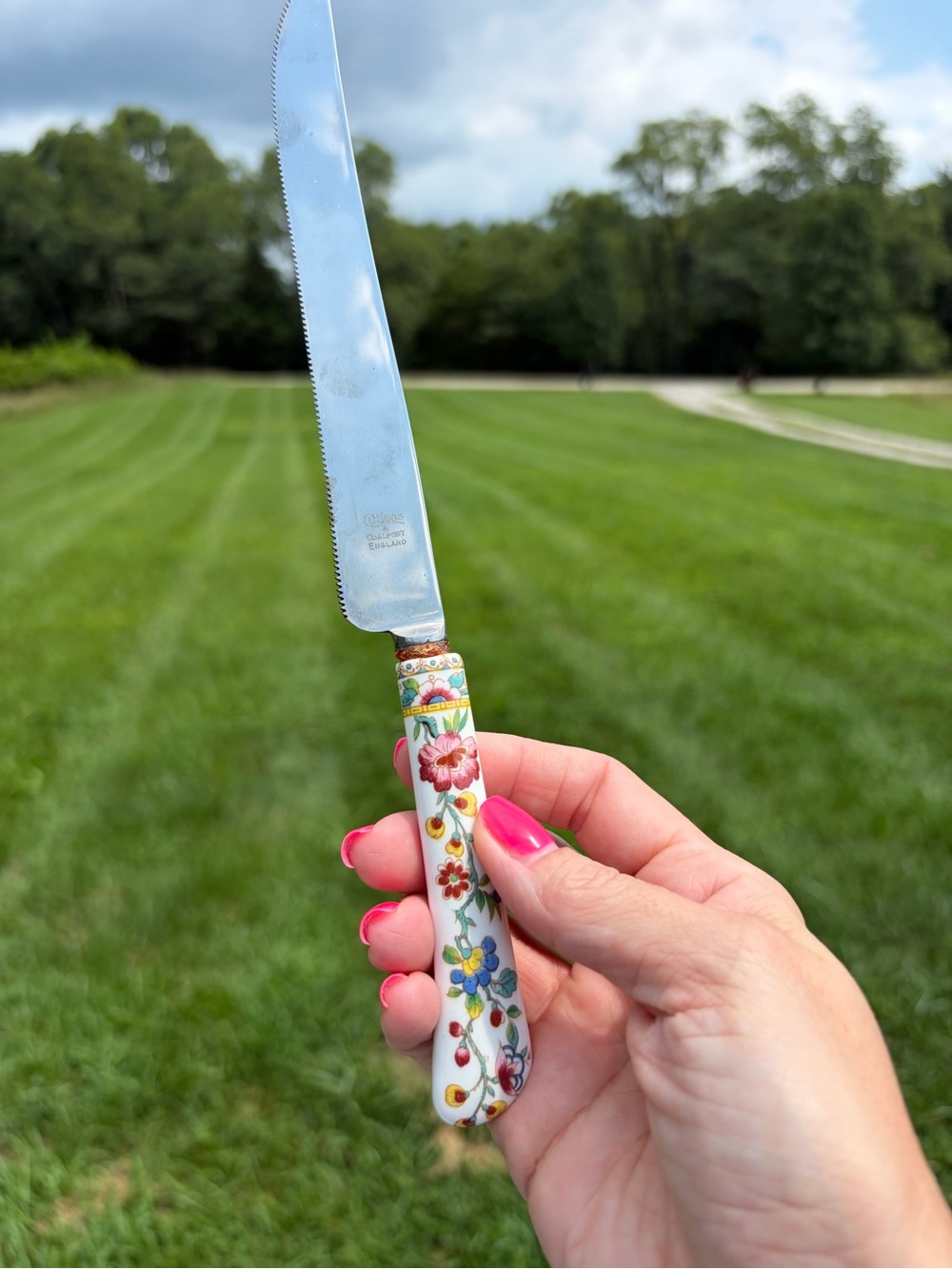 Coalport Cutlass KNIFE Fine Bone China Handle Floral - Sheffield Cutlery England